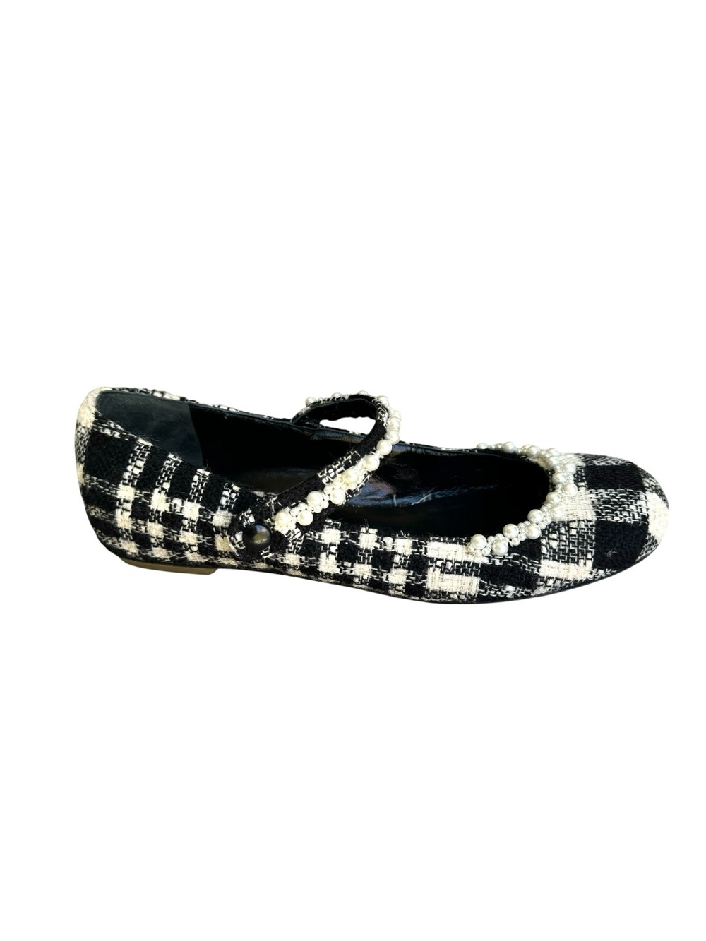 Simone Rocha Mary Jane Tweed Pearl Flats - Picture 8 of 15